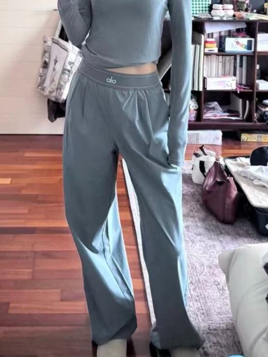 ALO Yoga Pants - ALO Yoga Steel Grey Suit Up Trouser💦Clean Girl Office Pants-Regular 30” Inseam